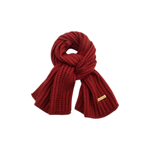 VINEY Акриловые Вязаные Шарфы Бургундский Унисекс