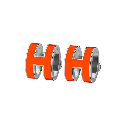 HERMES POP H Collection Сплав/Серебряное покрытие/Золотое покрытие Серьги-гвоздики Апельсин Женские