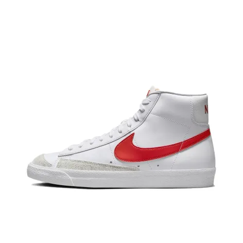 Nike Blazer '77 Vintage Slip-Resistant Abrasion-Resistant MID Skateboarding Top Shoes Men's White Red
