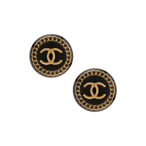 CHANEL Металл Серьги-гвоздики Женские Черный