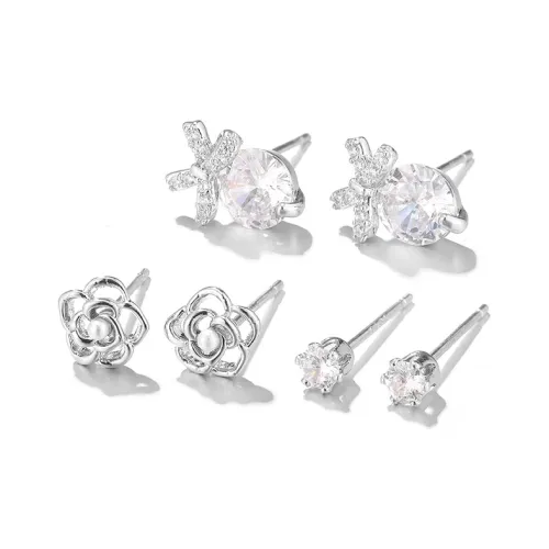 Clect Искусственная жемчужина Серьги-гвоздики Женское Серебро