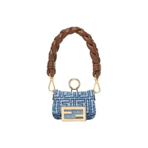 FENDI Baguette Denim Bag Extra Mini Women's Blue FENDI Baguette Деним Сумка Экстра мини Женская Синяя
