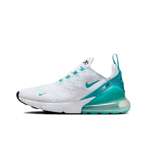Nike Air Max 270 Устойчивый к истиранию Дышащий Низкий Топ Повседневная обувь Женская Белый Зеленый