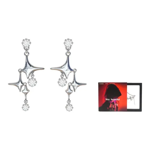 Серьги-гвоздики Звезда Amphibole, женские