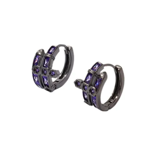FOREVER MELODY Серьги из титанового стального сплава циркония унисекс фиолетовый серебряный