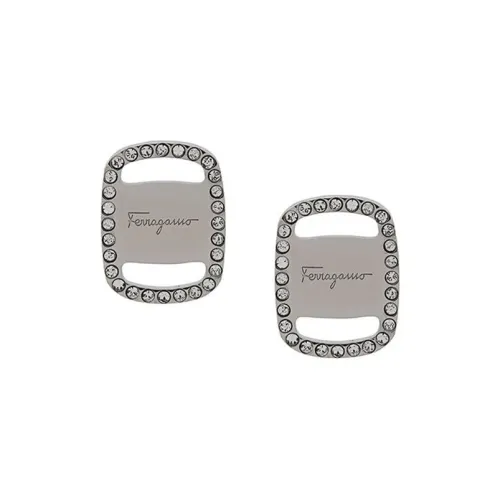 Ferragamo Brass Stud Серьги Серебряные Женские