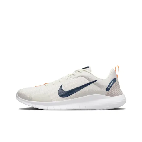 Nike Flex Experience Run 12 Амортизирующие Slip-resistant Низкий Топ Беговые кроссовки Мужские Белый Синий