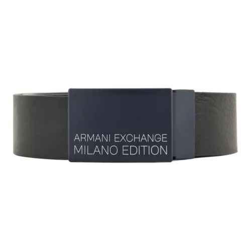 ARMANI EXCHANGE Буква Украшение Без рисунка Застежка Кожаные ремни Мужской Черный 4CM