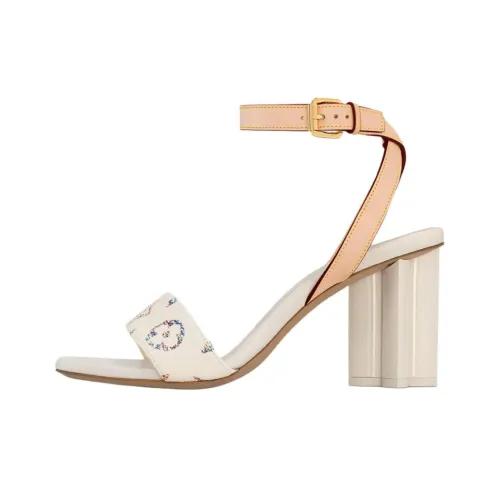 LOUIS VUITTON Silhouette One Sandals 8 см Women's Beige Apricot