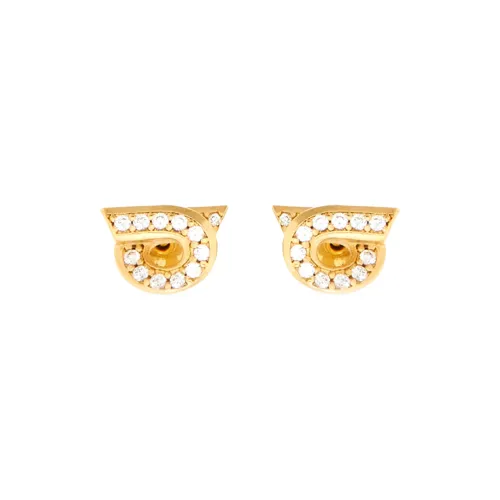 FERRAGAMO Латунь Стекло Кристалл Серьги-гвоздики Женские Золото