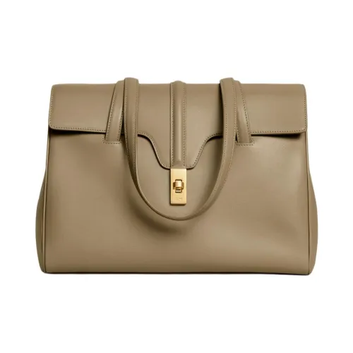 CELINE 16 Гладкая коровья кожа Сумка через плечо Женская Темно-коричневый Черный