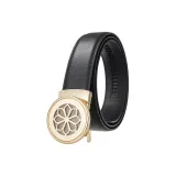 Золотая пряжка, черный ремешок