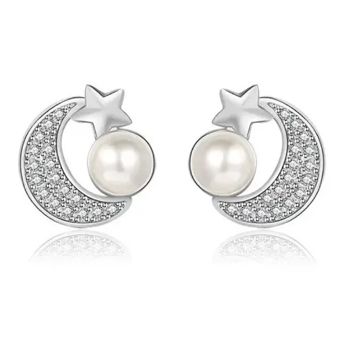 CARAT'S DIARY Shell Pearl Stud Earrings Women's