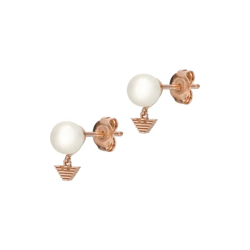 EMPORIO ARMANI Серебряный Жемчужные серьги-гвоздики Женские Розовое золото
