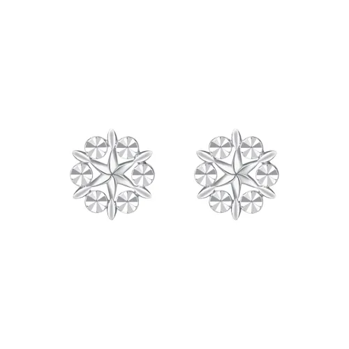 CHOW TAI FOOK Серьги-гвоздики из платины 950, женские