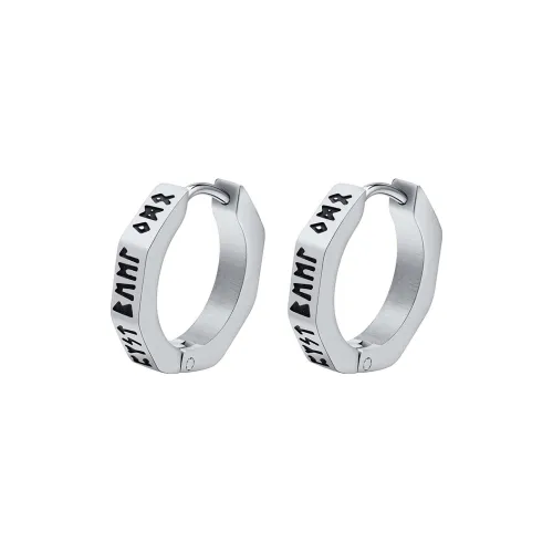 FOREVER MELODY Серьги из титанового стального сплава Мужские Серебряные