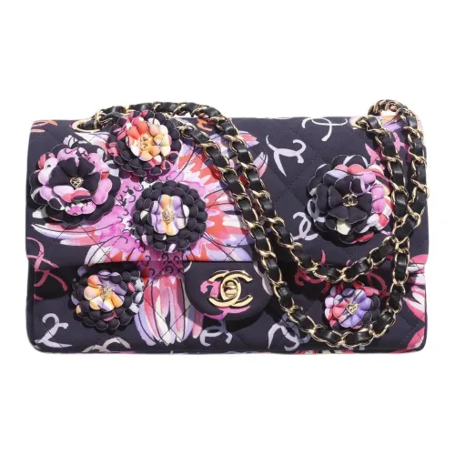 CHANEL Печатная ткань сумка через плечо сумка на плечо стандартная женская черный и разноцветный