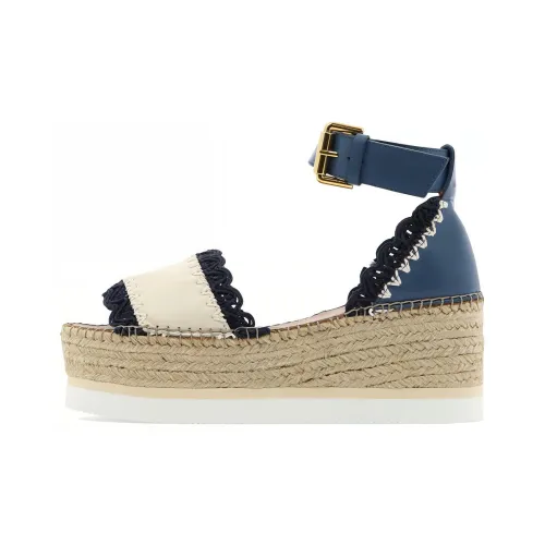 See By Chloe Glyn One Strap Sandals Women's Blue See By Chloe Glyn One Ремень Сандалии Женские Синие