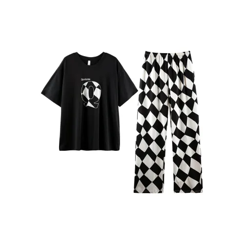 Q'NIANMA Пижамный комплект Женские Элегантный Черный