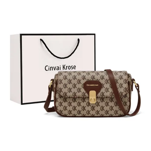 CinvaiKrose ПВХ Синтетическая кожа Маленькая квадратная сумка Сумка через плечо Женская Светло-розовая Коричневая