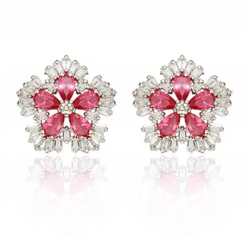 Exhibition Циркон Медные Серьги-гвоздики Женские