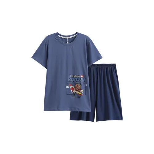 FENTENG x LINE FRIENDS Пижамный комплект Мужской Синий