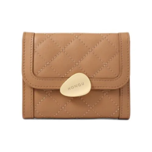 HONGU Кошелек из коровьей кожи стандартный женский коричневый
