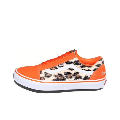 Supreme x VANS Old Skool Collection Низкие Кроссовки для Скейтбординга Унисекс Оранжевые