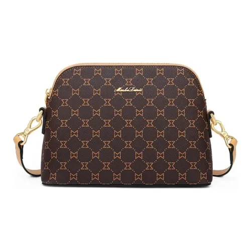 MashaLanti Сумка через плечо из ПВХ и синтетической кожи маленькая женская темно-коричневая и абрикосовая