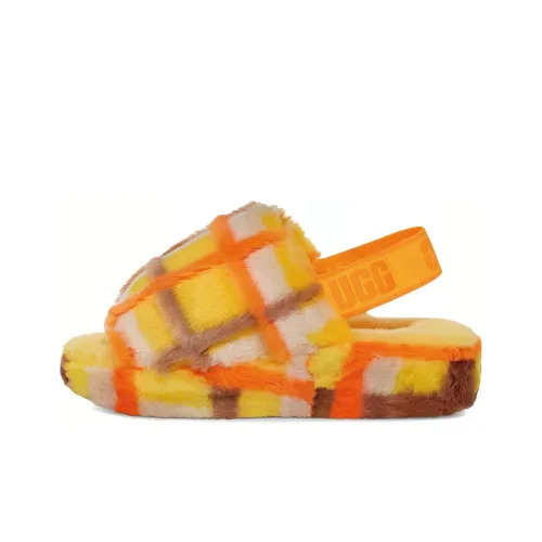 UGG FLUFF YEAH Стильные Сандалии Женские Желтые