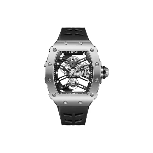OBLVLO Механические часы Мужские часы с открытым механизмом и циферблатом