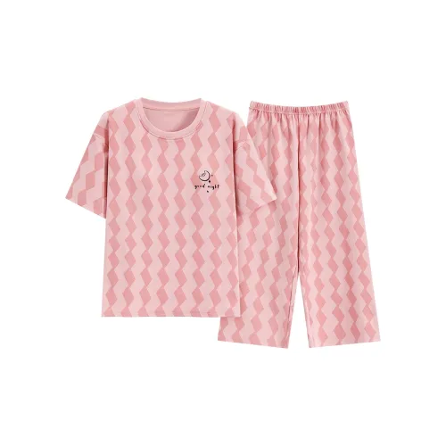 The Story Of The Flower Season Пижамный комплект Корейский стиль Женский Розовый