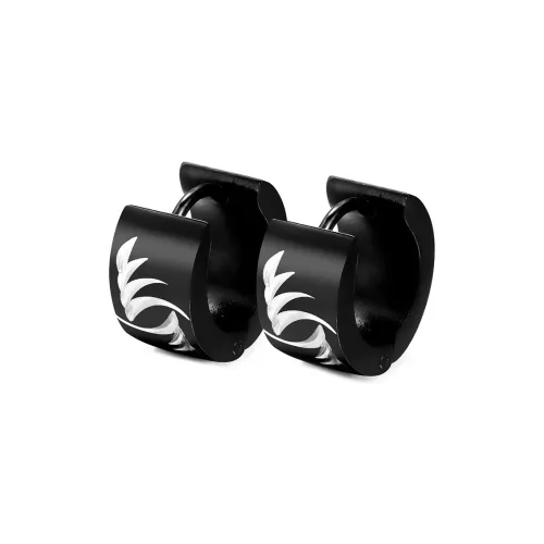 FOREVER MELODY Серьги из титанового стального сплава Унисекс Черный