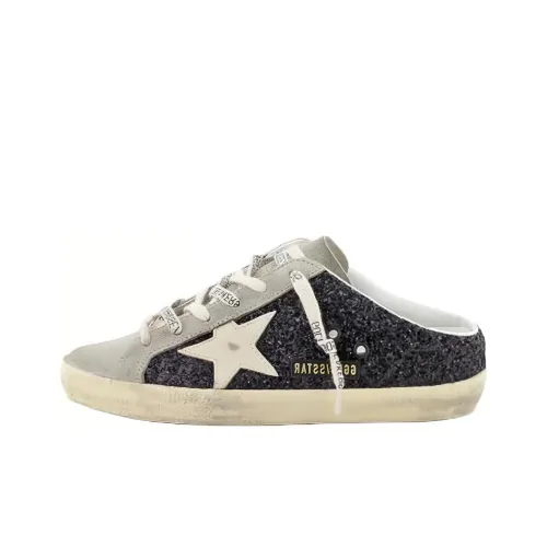 Golden Goose Супер Звезда Sabot Домашние тапочки Черно-серый цвет Женские