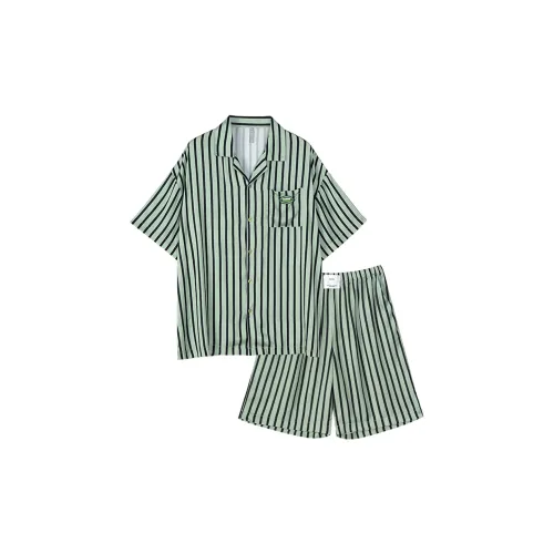 Same Language Пижамный комплект Мужской Полосы Бирюзовый Синий