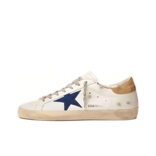 Golden Goose Супер Звезда Скейтборд Кроссовки Унисекс Белый Синий Потертый