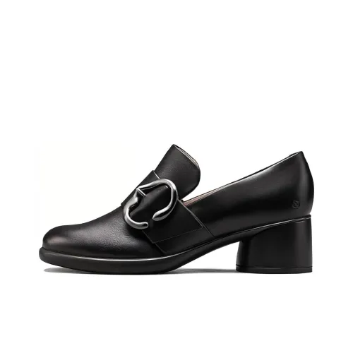 Ecco Mary Jane с грубым каблуком обувь 6,5 см женская черная