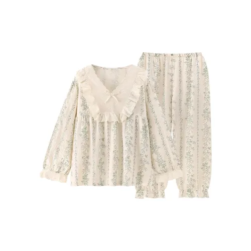 Beast's Secret Хлопковая пряжа Pajama Комплект Женский Зеленый