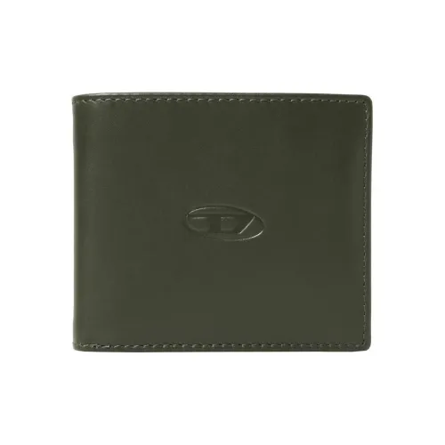 DIESEL Кошелек из коровьей кожи мини мужской зеленый черный