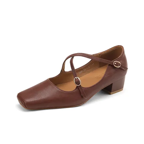 TATAXI Грубый каблук Туфли Мэри Джейн 4CM Женские