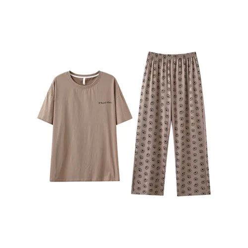 Tianmicat Пижамный комплект женский темно-коричневый серый JLM S6202 женский