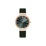 Розовое золото, корпус, зеленый циферблат, зеленый ремешок