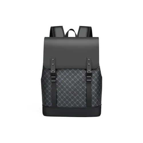 Dusen Kangaroo Износостойкая ткань Рюкзак Большой Унисекс Пресс Узор Черный