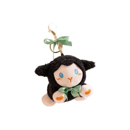 Handsome Мультяшный Черный Белый Ангел Овечья Шкура Кукла Плюшевая Подвеска 15 см Высота