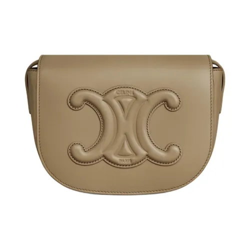 CELINE Cuir Triomphe Smooth Calfskin Crossbody Bag Shoulder Bag Women's Tan