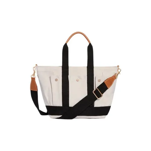 Vanessa Bruno Хлопок с коровьей кожей через плечо сумка маленькая женская бежевая и черная