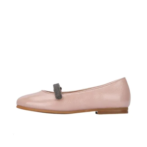 BRUNELLO CUCINELLI Monili Детская кожаная обувь Розовый для малышей
