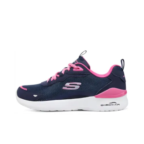 Skechers Skech Air Dynamight Устойчивый к истиранию Дышащий Низкий Топ Повседневные Беговые кроссовки Женские Черный Розовый
