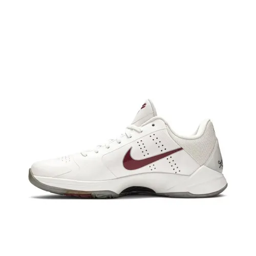 Nike Zoom Kobe 5 Амортизация Износостойкие Низкие Баскетбольные Кроссовки Мужские Белые и Красные