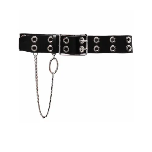 Alessandra Rich Цепочка Украшение Шпилька Кожаные ремни Женские Черный
